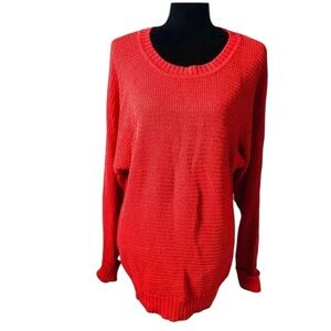 Blue Earth Women’s Red Oversized Knit Sweater Medium